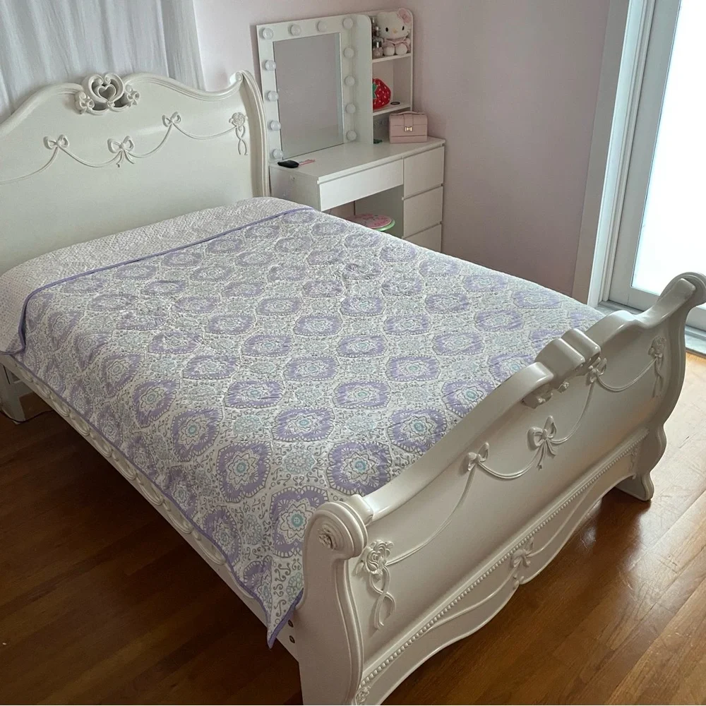 Pottery Barn Kids Lavender Dots and White Quilt and Sham Set